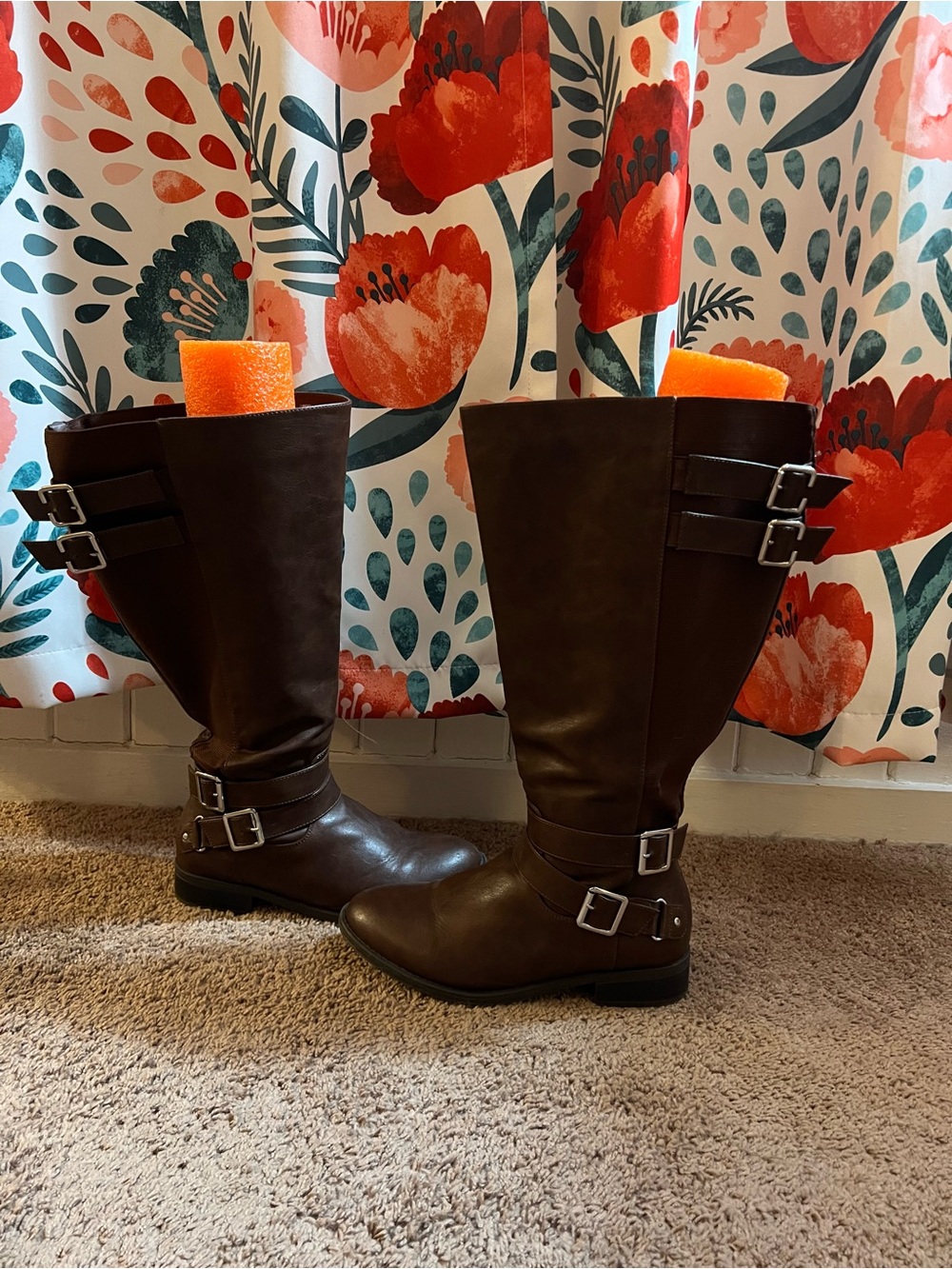 Brown Women's Riding Boots with Buckle Detail 10W